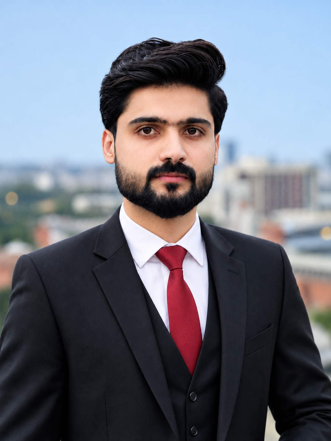 Muhammad Hamza senior AI engineer in a black suit
